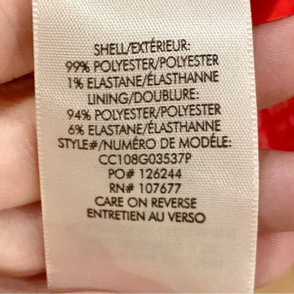 Alice And Olivia Genevive Red Bright Poppy Slip Dress Large NWT - Picture 3 of 4